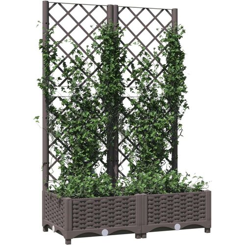vidaXL Vrtna sadilica s rešetkom smeđa 80 x 40 x 121,5 cm PP Cene