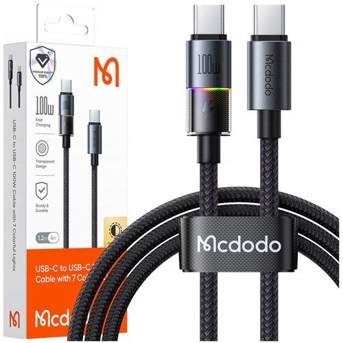 McDodo USB-C KABEL ZA HITRO POLNJENJE TELEFONOV TIP C 100W 1M LED ČRN, (5000334588) Cene