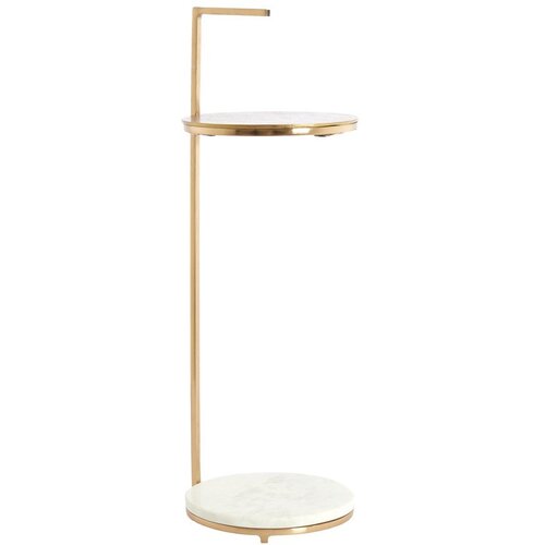 Light &amp;amp; Living Okrogla stranska mizica z marmorno mizno plo&amp;scaron;čo &amp;oslash; 26 cm Leda &amp;ndash; Slike
