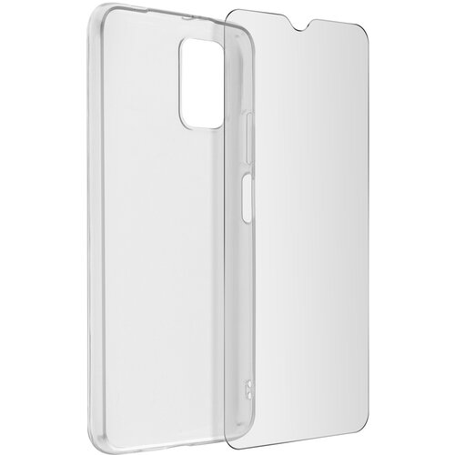 AVIZAR Za&scaron;citni paket Xiaomi Poco M3 Silikonski ovitek Gel Film Kaljeno steklo - prozoren, (20719975) Cene
