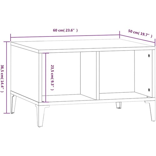  Stolić za kavu crni 60x50x36,5 cm od konstruiranog drva Slike