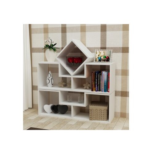 Hanah home Beled bijela polica za knjige 105x76,4x29,5 cm, siva Cene
