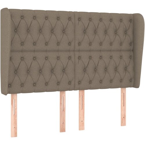 Maison Chic posteljno vzglavje - vzglavna omarica - nočna omarica z u&amp;scaron;esi taupe 147x23x118/128 cm blago, (21712221) Slike