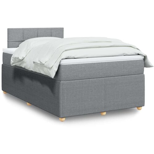 vidaXL Boxspring postelja z vzmetnico svetlo siva 120x190 cm blago Cene