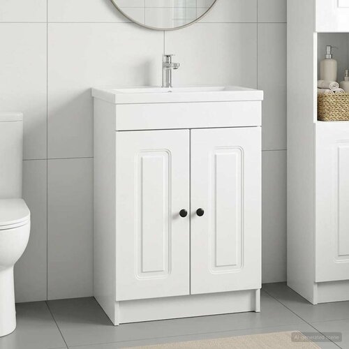 Ormarić ispod umivaonika Bijela visokog sjaja 56 x 37,5 x 81 cm Cijene