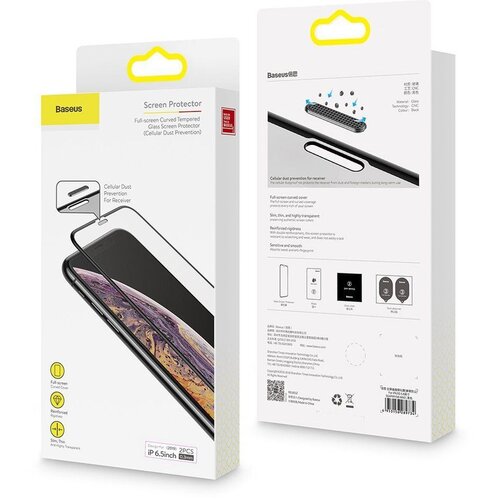 Baseus 2 kom zakrivljeno kaljeno staklo s okvirom za iPhone 11 Pro Max / iPhone XS Max Slike