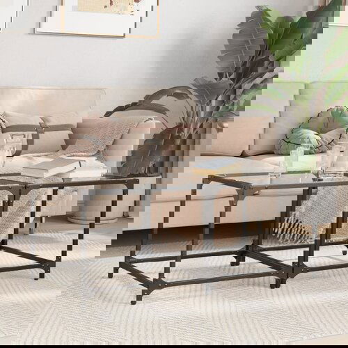 vidaXL Stolići s prozirnom staklenom površinom 2 kom 50x50x40 cm čelik Cijene