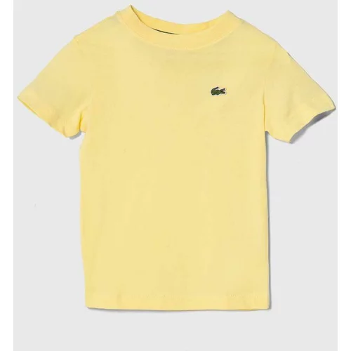 Lacoste Otroška bombažna kratka majica rumena barva
