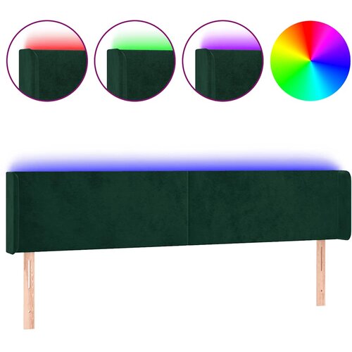  LED uzglavlje tamnozeleno 163x16x78/88 cm bar&amp;scaron;unasto Slike