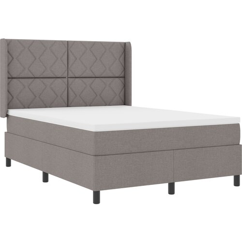 vidaXL Postelja z vzmetnico Taupe 140x200 cm Tkanina, (22050055) Cene