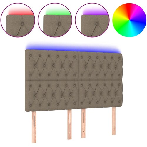 Maison Chic led posteljno vzglavje - vzglavna omarica - nočna omarica taupe 160x7x118/128 cm blago, (21706158) Slike