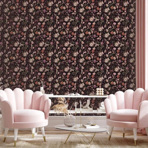  Tapeta - Fragrant flowers and herbs - plum 49x1000 Cene