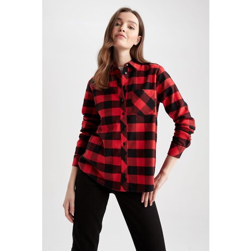 Defacto Regular Fit Checked Flannel Long Sleeve 100% Cotton Shirt Slike