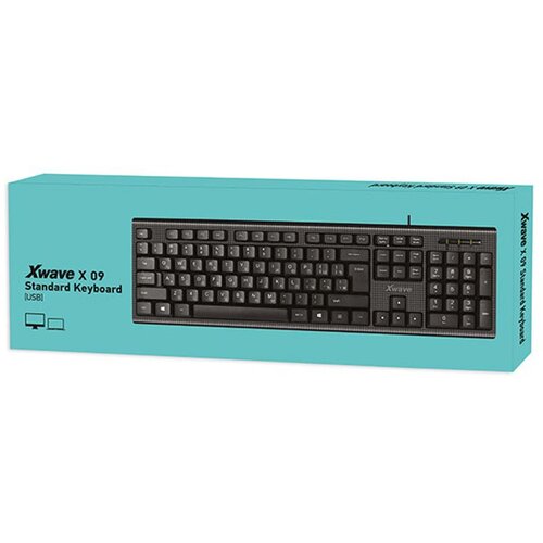 X Wave X 09 Tastatura USB,USA slova+ćirilična slova,crna Slike