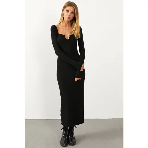 Cool & Sexy Women's Black V Neck Maxi Camisole Dress