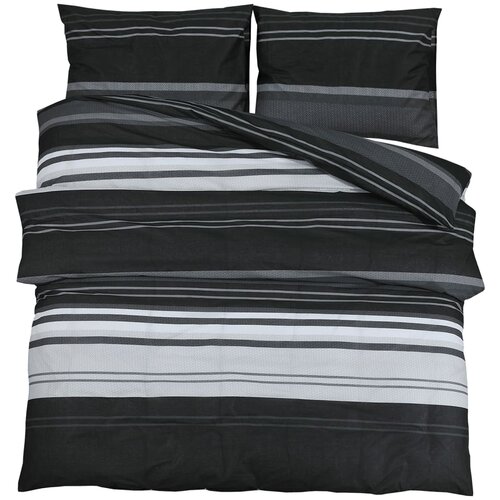 VidaXL Posteljnina črna in bela 240x220 cm bombaž, (21050756) Slike
