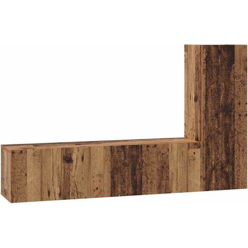  Set TV komoda 3 kom. Staro drvo Konstruirano drvo Smeđa 60 x 30 x 30 cm Slike