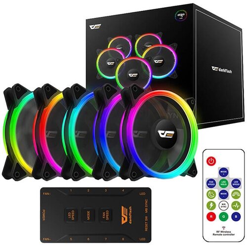 Darkflash DR12 Pro 5u1 ARGB set ventilatora za kućište, crni Cijene