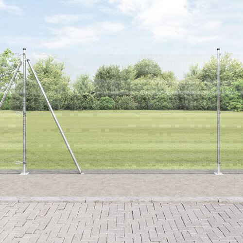 VidaXL varjena žična ograja s 7 flanged stebri 1.4x10 m pocinkano jeklo Slike