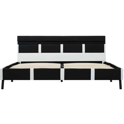  Okvir za krevet od umjetne kože s LED svjetlom crni 140x200 cm Slike