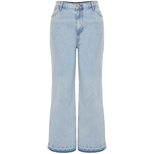 Trendyol Curve Light Blue Leg Color Block Wide Cut Jeans