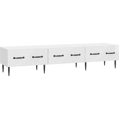 TV omarica Bela visok sijaj 147 x 34,5 x 30 cm Inženirski les, (5000210434) Cene