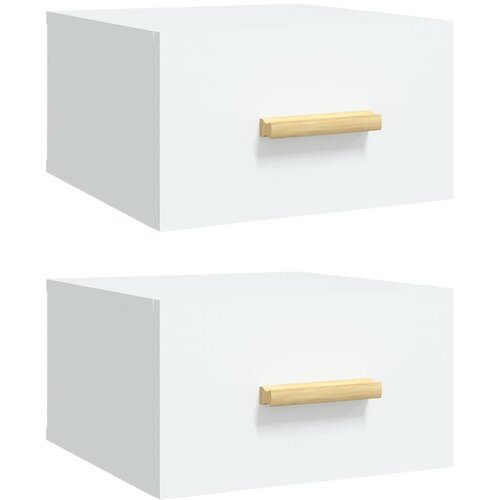 Maison Chic Stenski Dvo delni komplet Nočne omarice - Nočne mize bela 35x35x20 cm, (21687590) Slike