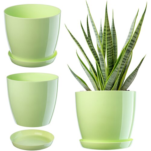 KADAX Cvetlični lonec s krožnikom, plastični pokrov 14 cm, zelen cvetlični lonec (5000346055) Cene