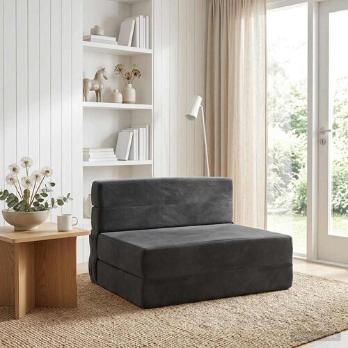 SOFA na razvlačenje Tamnosiva 70 x 72 x 60 cm Tkanina Cene