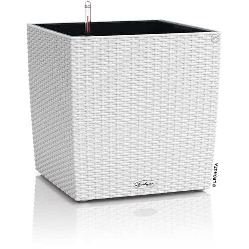 LECHUZA Okrasni lonec CUBE Cottage 40 kompletni set - bela Cene