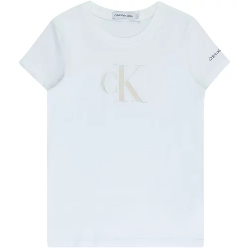 Calvin Klein Jeans Majica bež / bijela