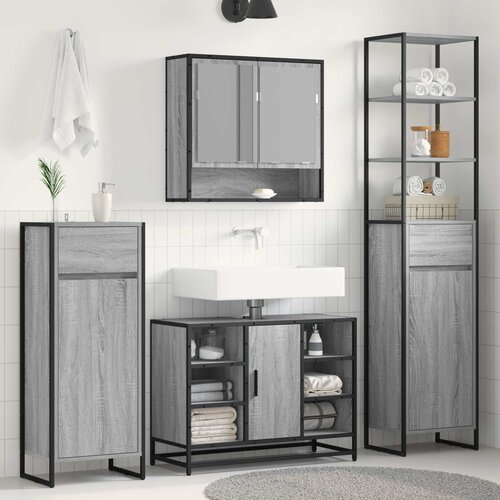 vidaXL Kupaonski ormar Siva Sonoma 40 x 30 x 180 cm Konstruirano drvo Cijene