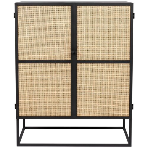 White Label Visoka komoda iz črnega ratana 80x100 cm Guuji - White Label Cene