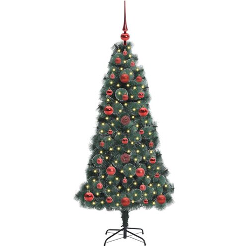  Umjetno prethodno osvijetljeno božićno drvce s kuglicama 120 cm Slike