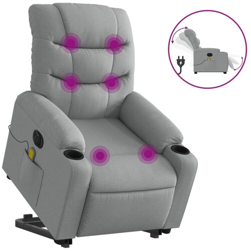 Maison Chic Električni masažni naslanjač - Relax naslanjač s funkcijo vstajanja svetlo siv, (22062306) Cene