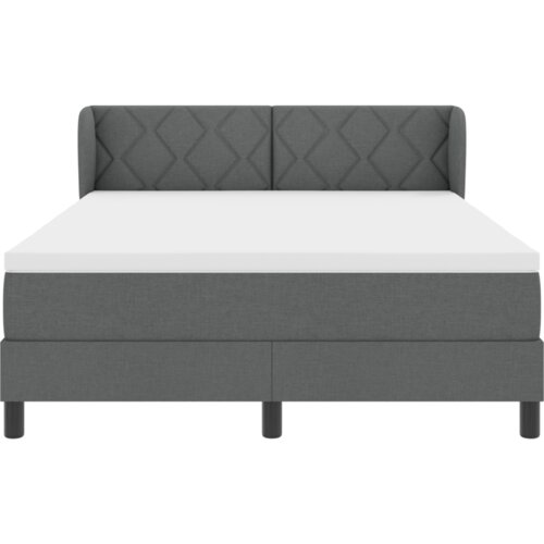 VidaXL Kutna kreveta s madracem tamno siva 160x200 cm tkanina Slike