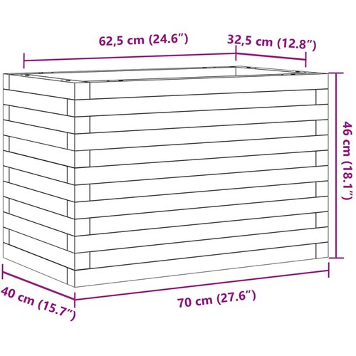  Vrtna sadilica bijela 70x40x46 cm od masivne borovine Slike