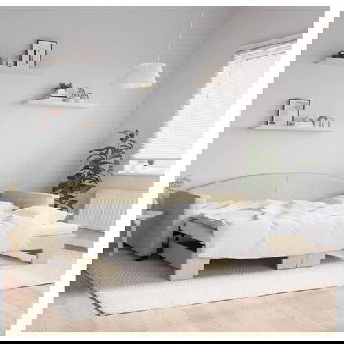 vidaXL Dnevni krevet na razvlačenje krem 100 x 200 cm od tkanine Cene