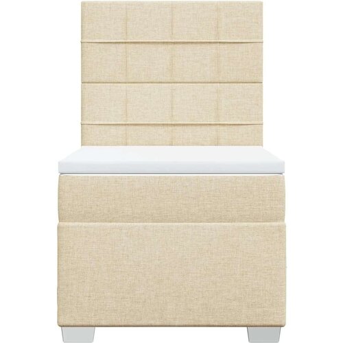 VidaXL Okvir kreveta s oprugama i madrac krem 80x200 cm od tkanine Slike