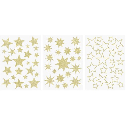  NALEPKE OKRASNE ZA STEKLO A4 ZVEZDE PK3 HEYDA 20-35844 69 GLITTER ZLATE BLISTER Slike
