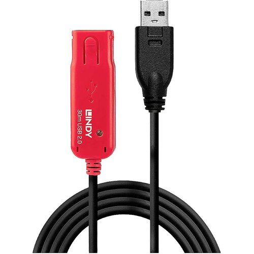 Lindy USB kabel USB 2.0 USB-A vtič\, USB-A vtičnica 30.00 m črna\, rdeča 42923, (20417063) Cene