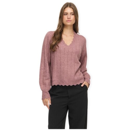 Vila Puloverji Zira V-Neck Knit - Nostalgia Rose Rožnata Slike