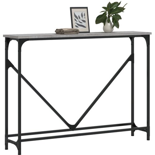  Konzolni stol siva boja hrasta 102x22,5x75 cm konstruirano drvo Slike