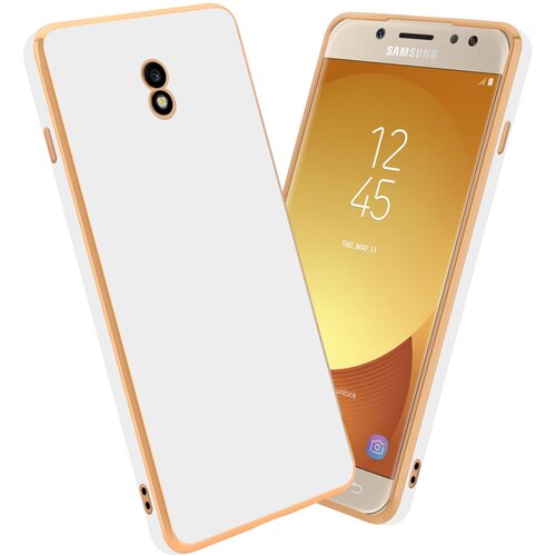 Cadorabo Ohi&scaron;je, združljiv s Samsungom v sijajnem belem - zlatu - za&scaron;čitni pokrov iz fleksibilnega silikona TPU in z za&scaron;čito pred kamero, (20596426) Cene