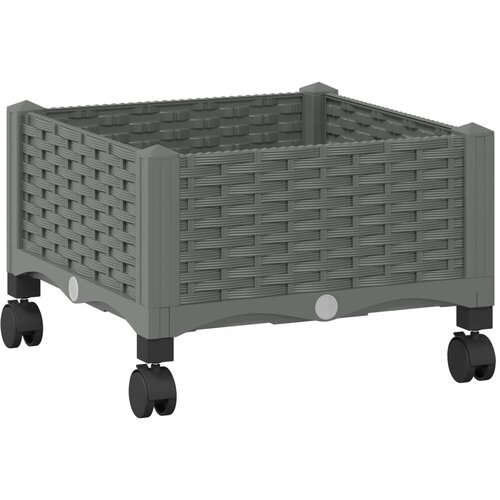  Vrtni saksija s kotačima Svjetlosiva 40 x 40 x 33 cm PP - Svjetlosiva 40 x 40 x 23 cm s kotačima Cijene