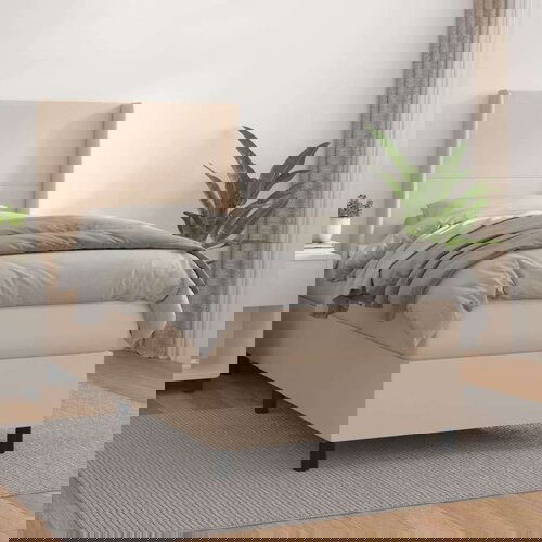  Box spring postelja z vzmetnico kapučino 100x200cm umetno usnje, (20724821) Cene