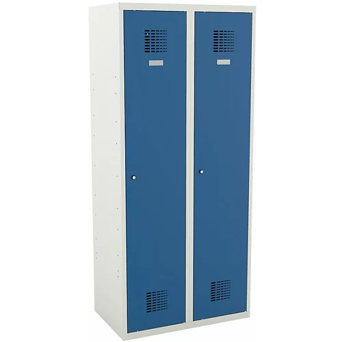  Garderobna omara, VxŠxG 1800 x 800 x 500 mm, s podnožjem, svetlo modra vrata