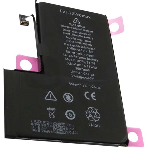 AVIZAR Baterija za iPhone 12 Pro Max Li-polimer 3.83V 3687mAh 14.13Wh, Črna, (5000221127) Cene