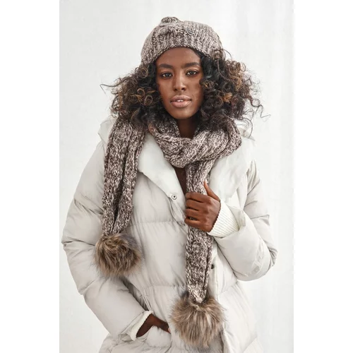 Fasardi Winter set - a dark brown hat with a scarf