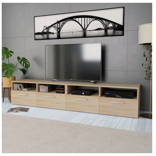  TV omarica 2 kosa iverna plošča 95x35x36 cm barva hrasta
